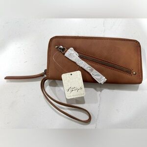 Free People distressed vegan wallet